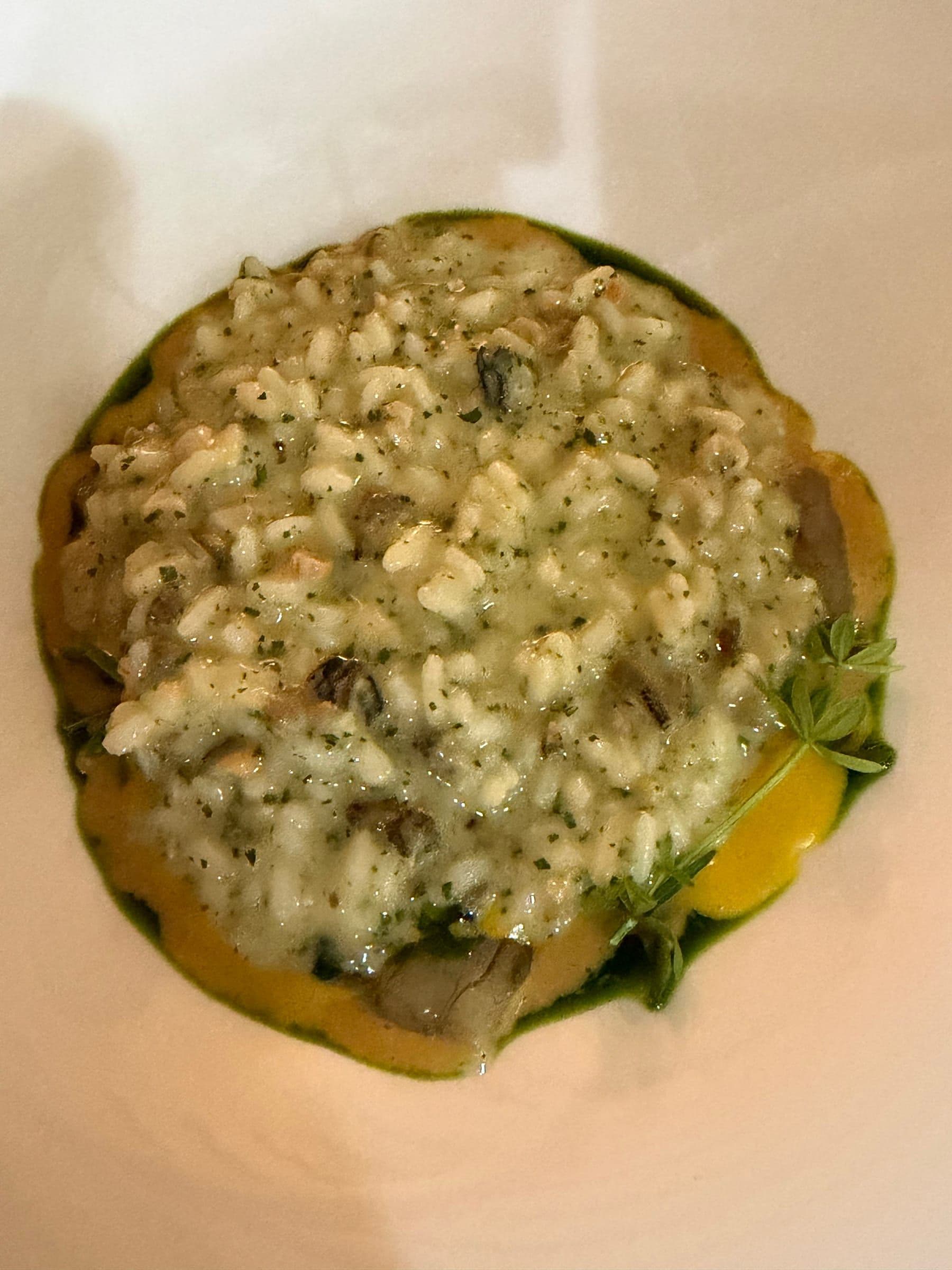 Beyaz tabakta risotto
